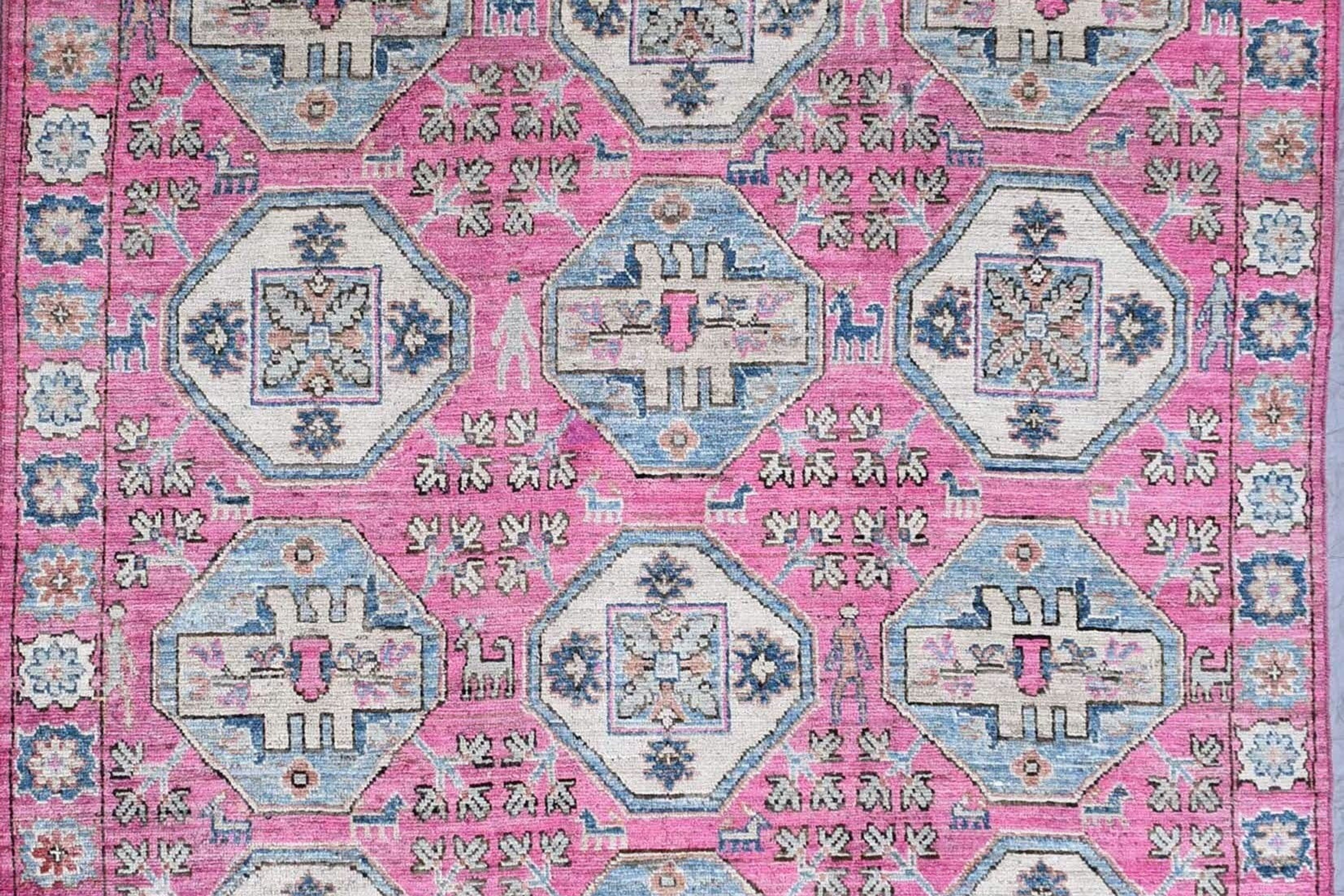 8x10 ft Pink Turkish Ushak Area Rug | Transitional Color Area Rug | Vegetable Dy