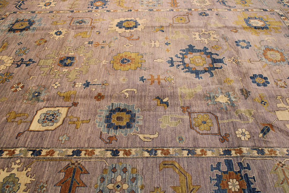 Thumbnail: 9x12 Serapi Area Rug, Silverish Purple Color, 150 KPSI, Hand Knotted Veg Dye Woo