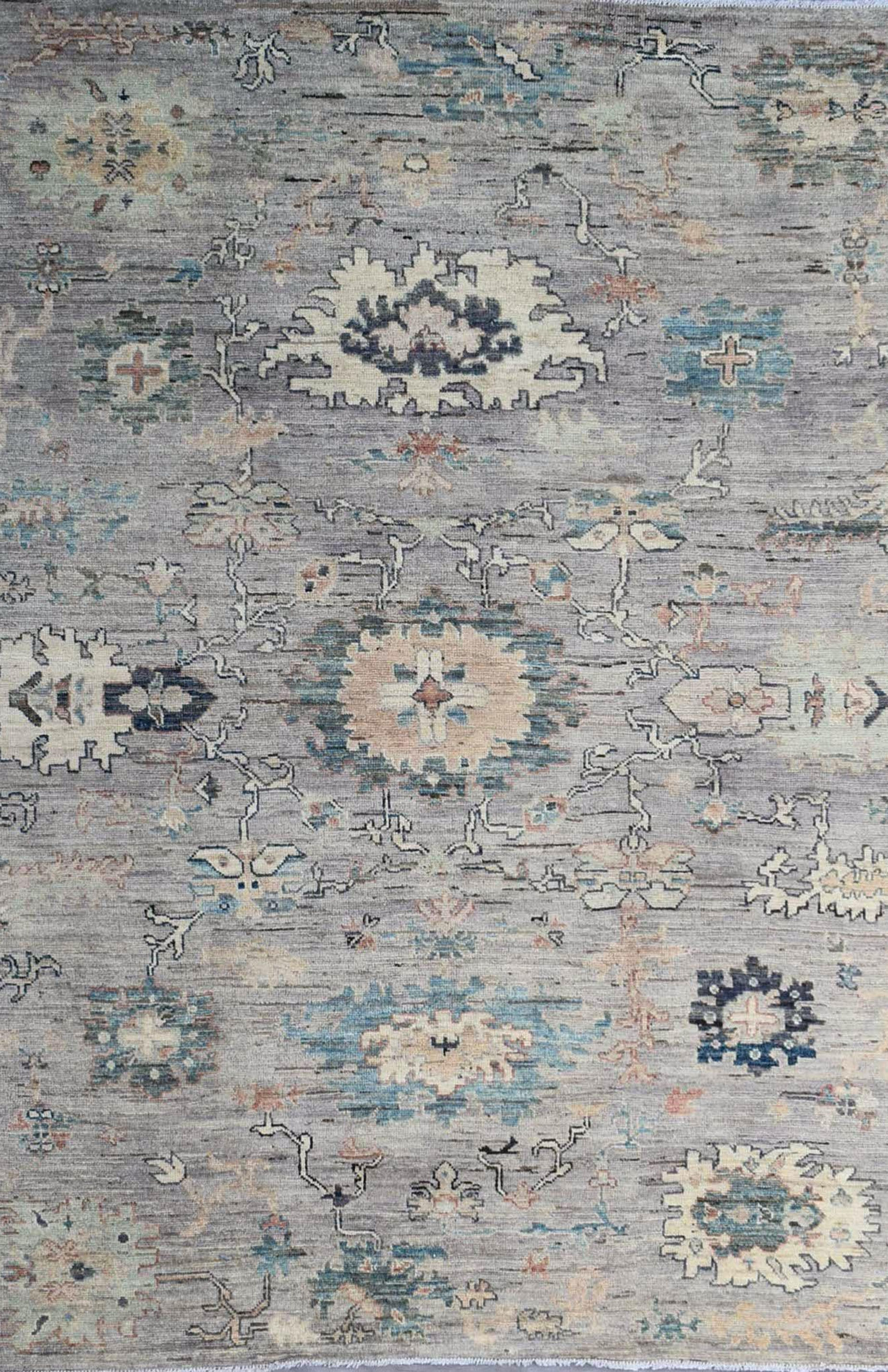 8x10 ft SIlver Gray Oriental Design Rug, Persian Style Rug, Medallion Area Rug,