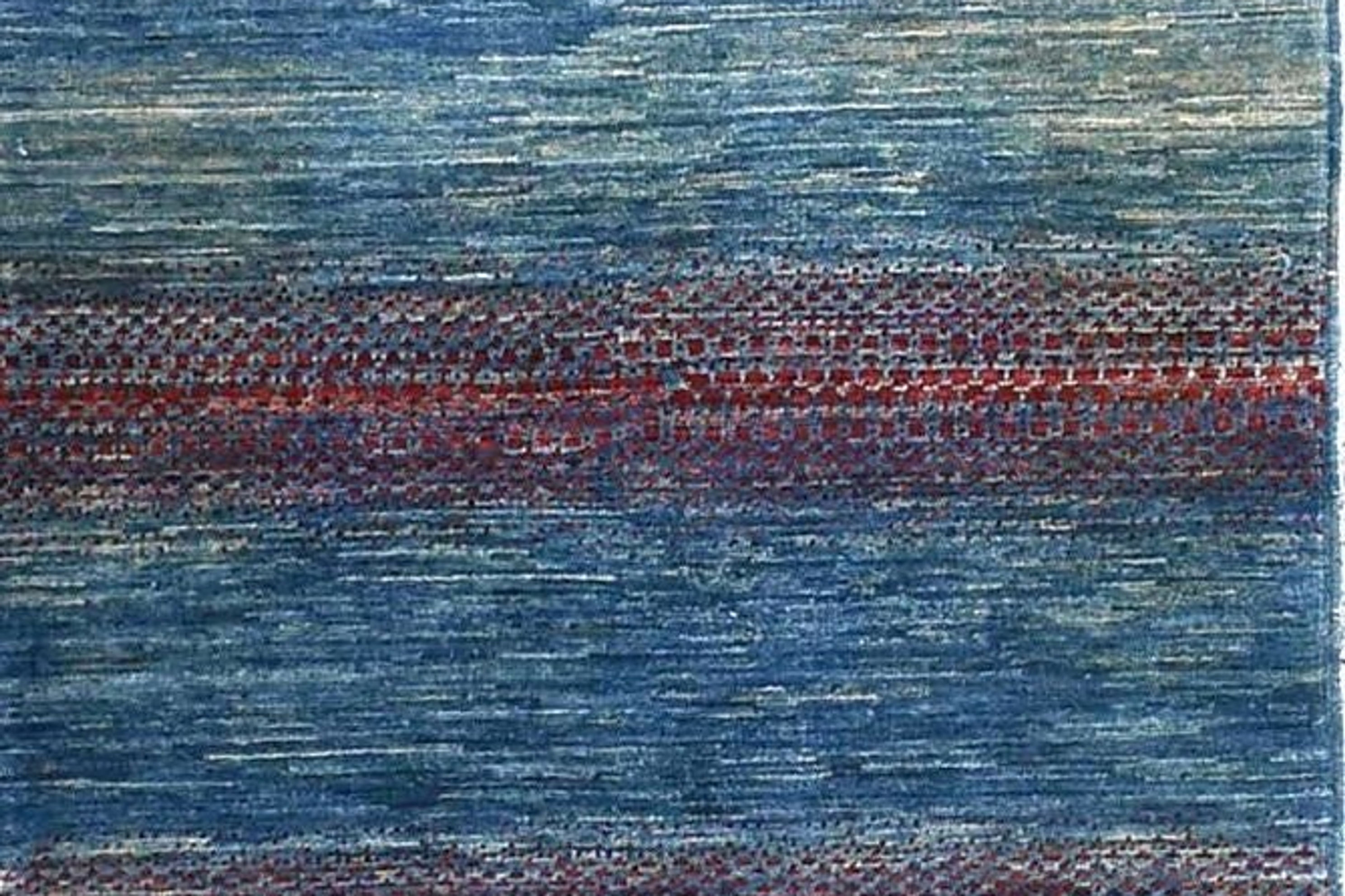 2.10x13.7 ft Blue Modern Afghan Runner, Gradient Colored Pattern Runner, Simplis