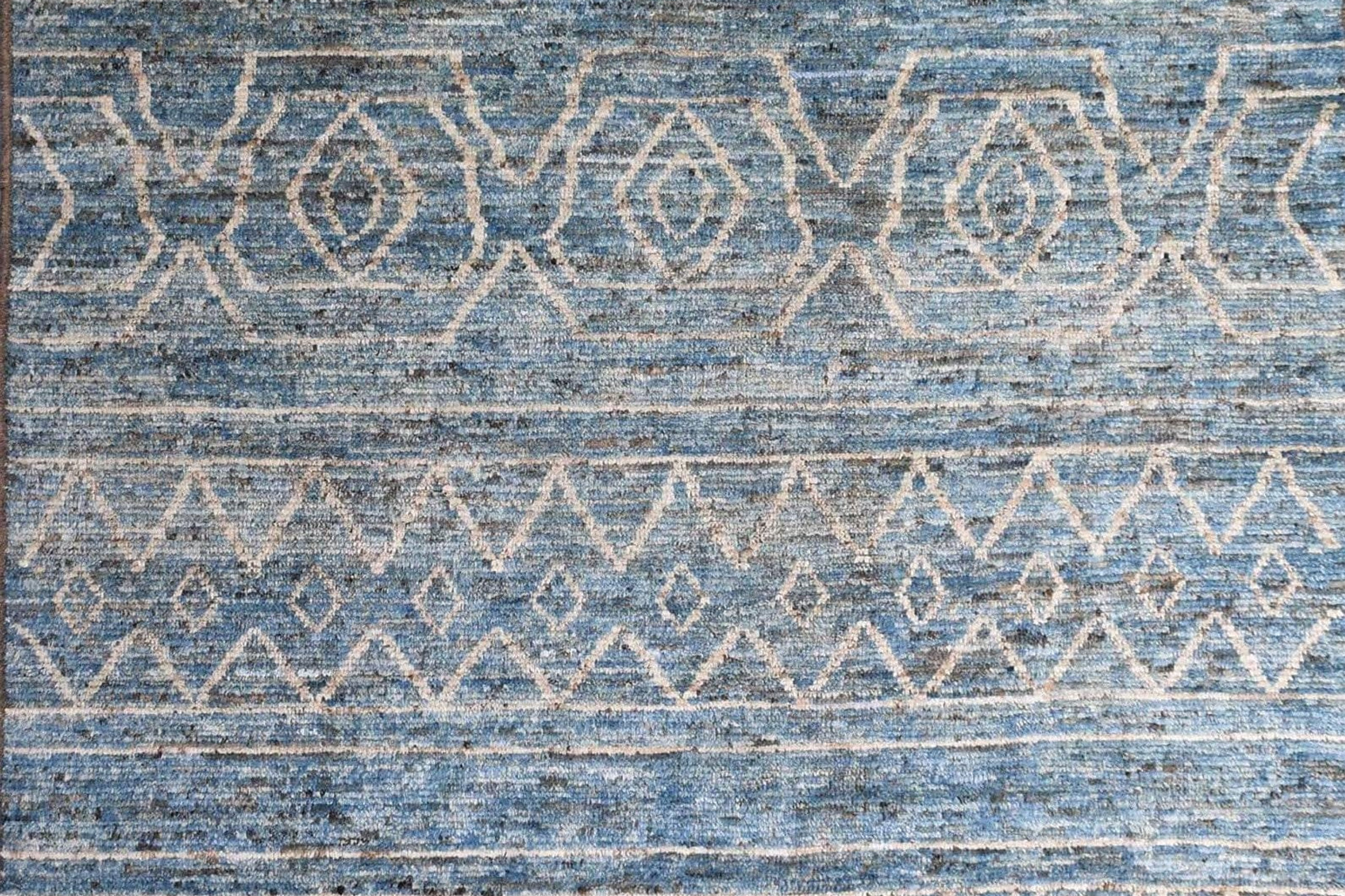 7x8 ft Blue Minimalistic Design Rug, Soft Color Rug, Berber Design Rug, Modern C