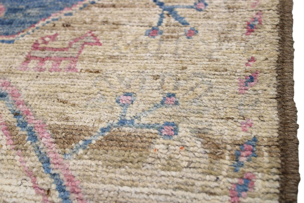 Thumbnail: 16 Ft Oushak Runner Rug, Long Runner, Green Grey Cream Hand knotted Wool Turkish
