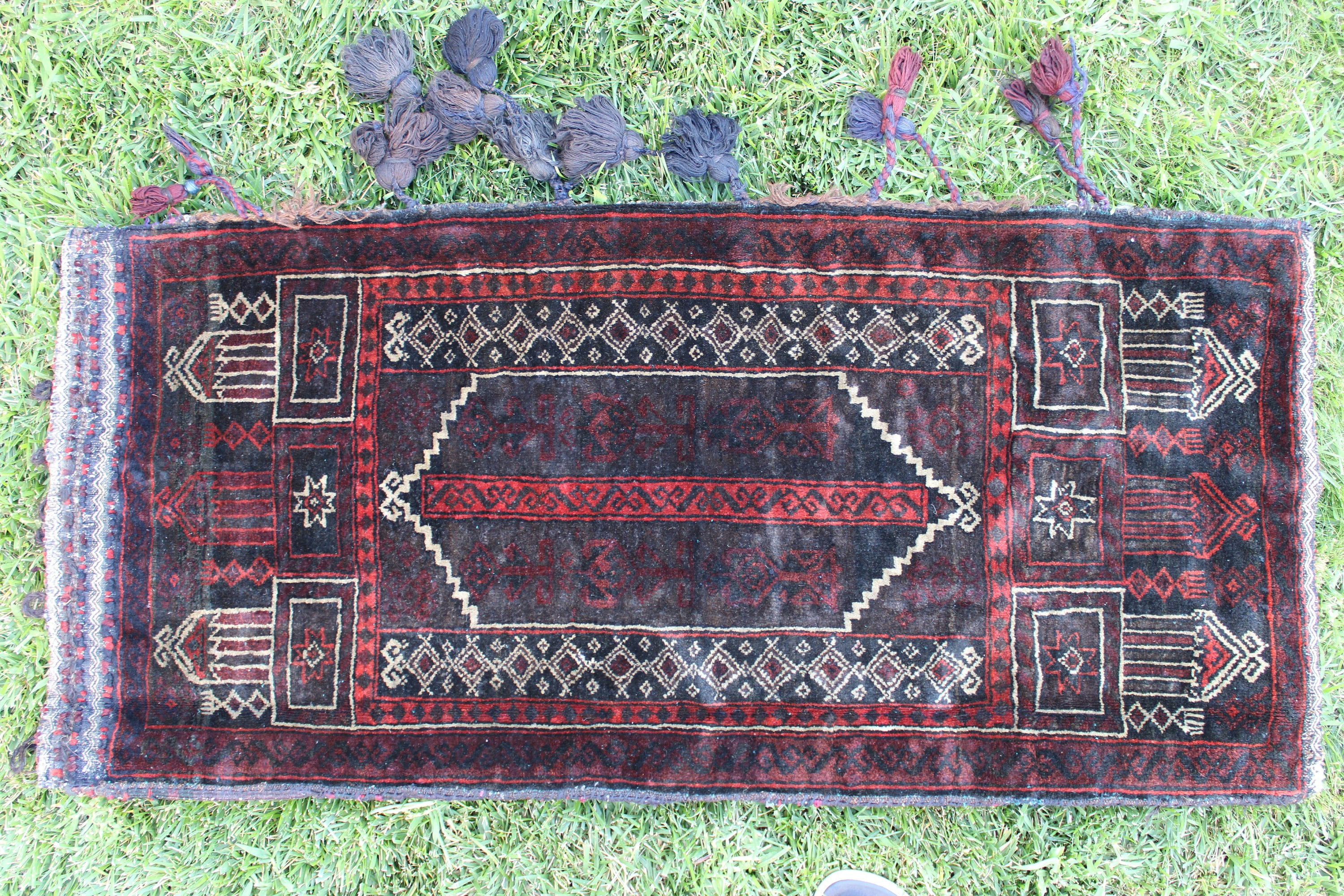Vintage Pillow Cover | Over 50+ Years Old | Hand Knotted Afghan pillow | Multipu