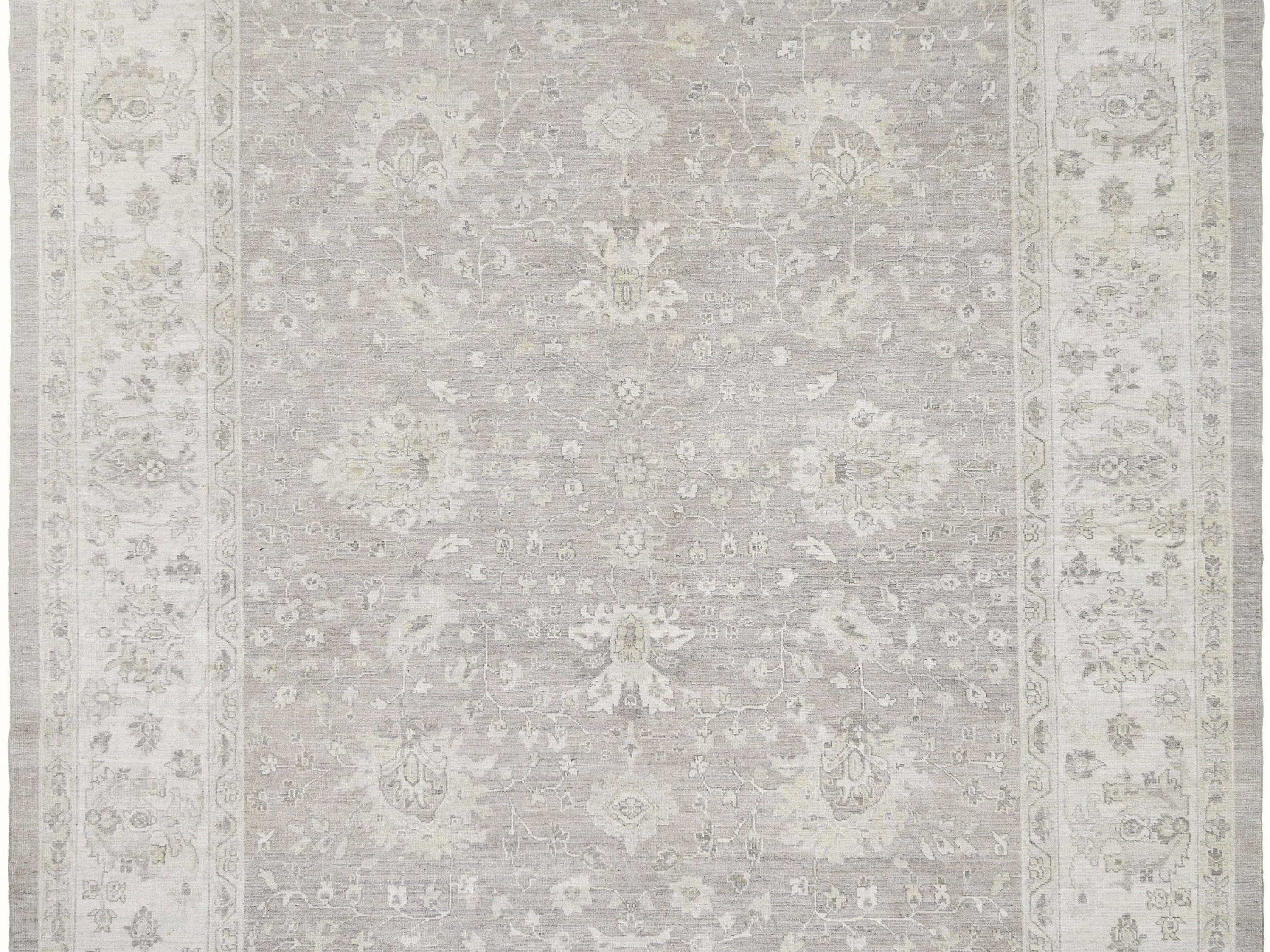 8x10 ft Calm Dual Toned Bordered Rug - Hand Knotted Afghan Rug - Bedroom Rug- Li