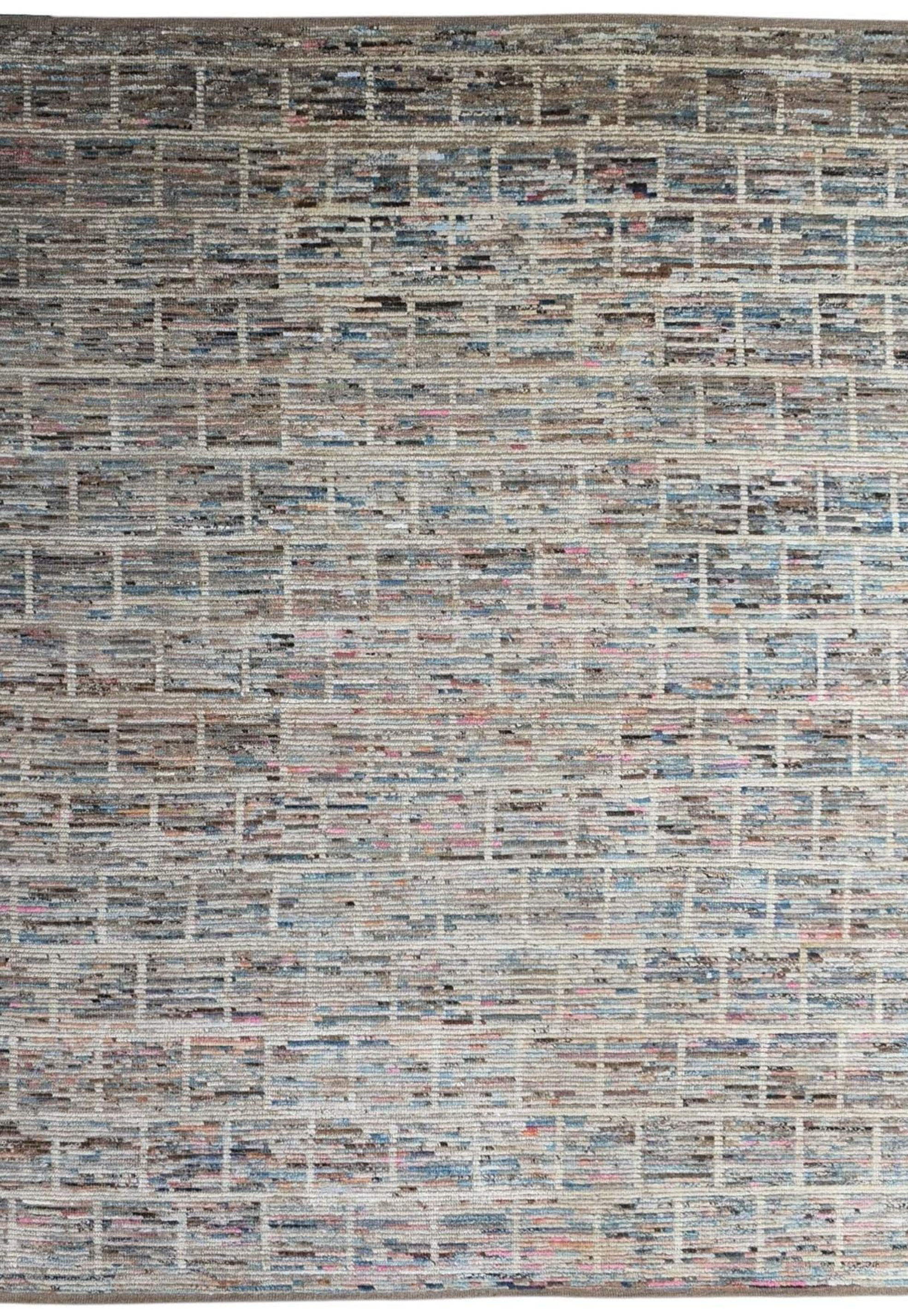 8x10 Colorful Buzz Tribal Rug, Geometric Design, Striped Area Rug, Hand Knotted