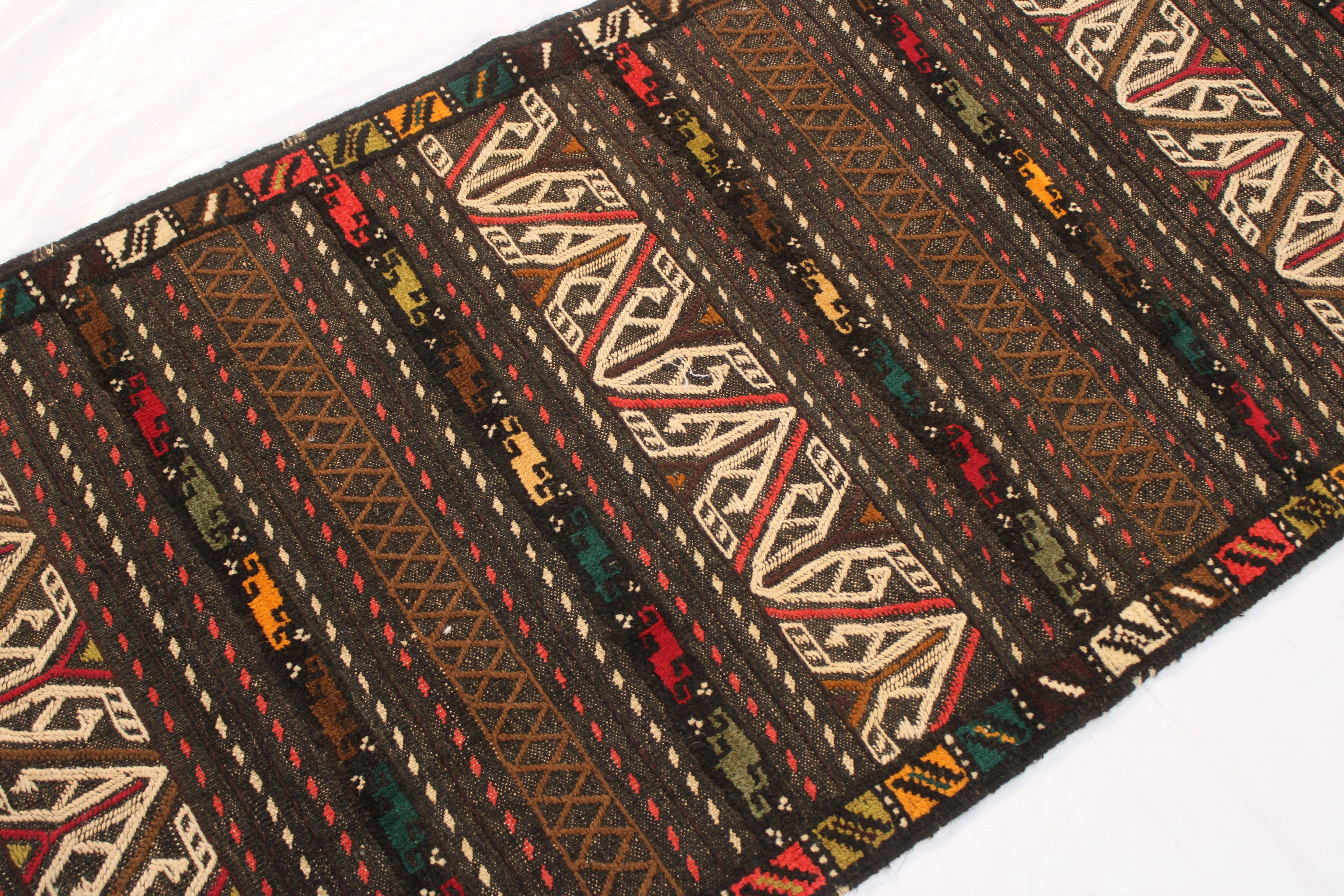 6 feet Kilim Runner Rug | Pile Kilim | Handmade Veg Dye Flat weave Wool Kilim ru