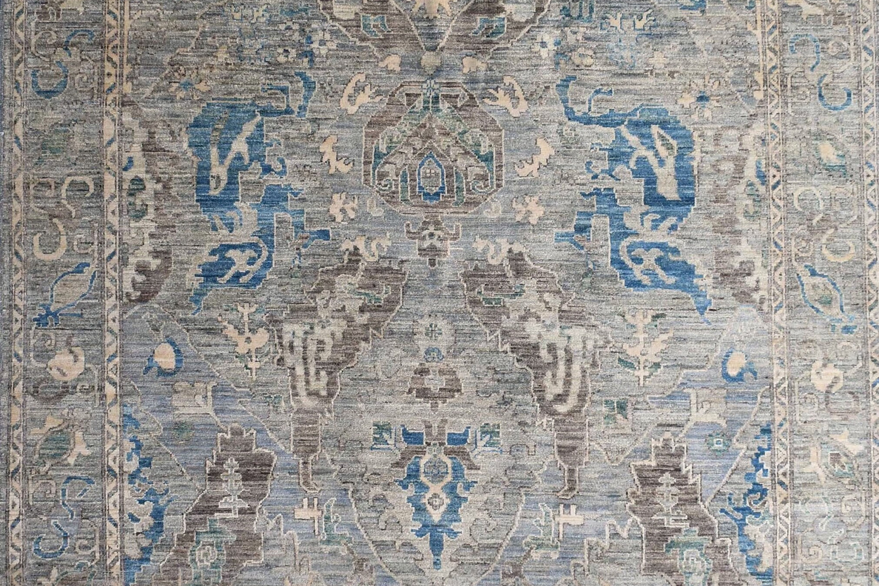 6x9 ft Fine Grey Afghan Rug, Ariana Rug, Contemporary Rug, Living Room Rug, Neut