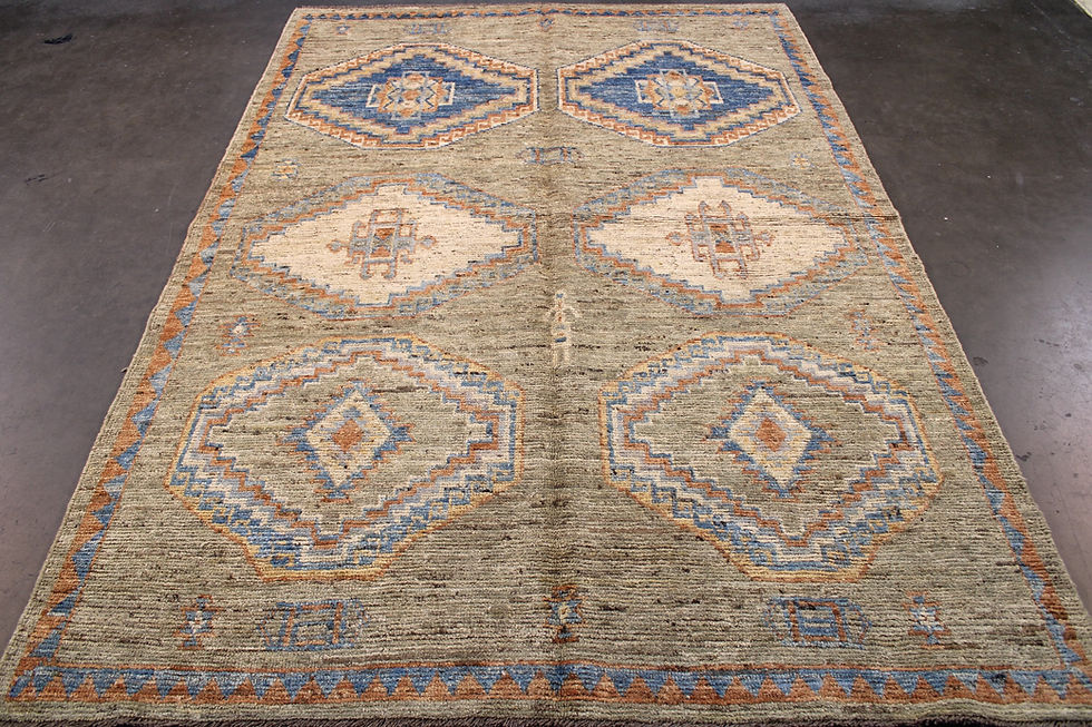 Thumbnail: 6x9 ft Turkish Oushak Rug, Colorful Oriental Floral Designs, Tribal Patterns, Gr