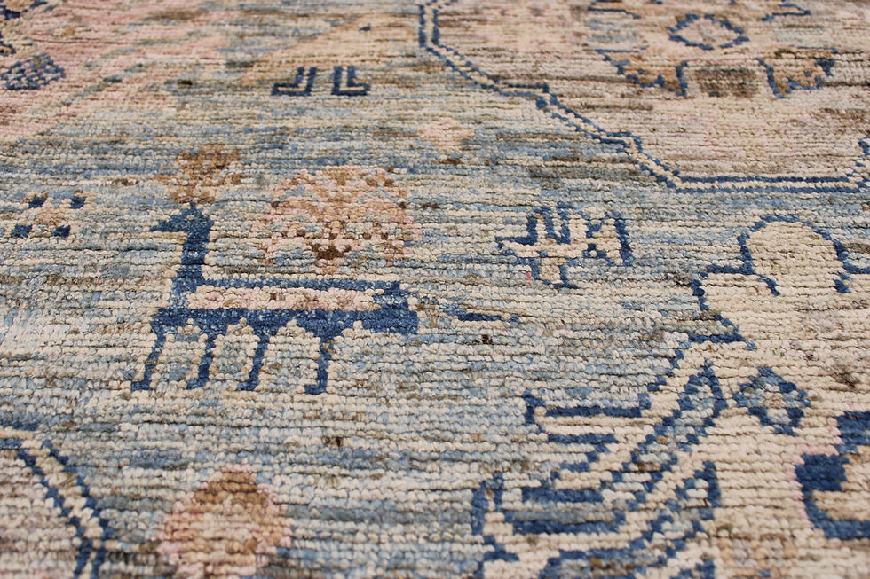 Thumbnail: 6x9 ft Turkish Oushak Rug, Colorful Oriental Floral Designs, Tribal Patterns, Bl