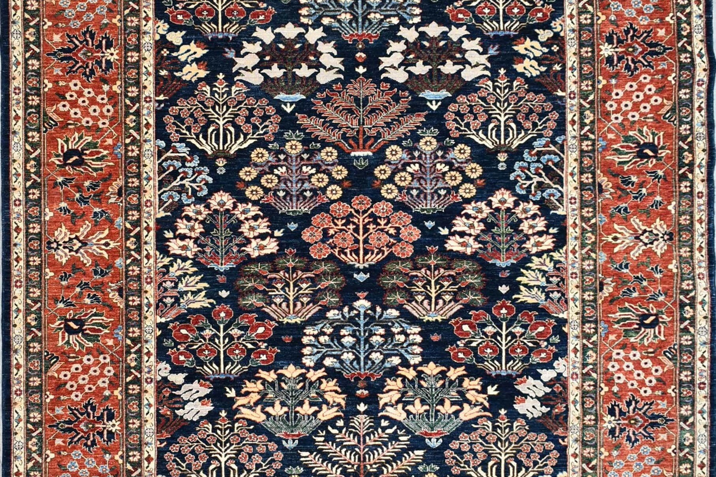 9x12 Vintage Floral Veg Dye Rug, Persian Style Vintage Rug, 180 KPSI, Dining Tab