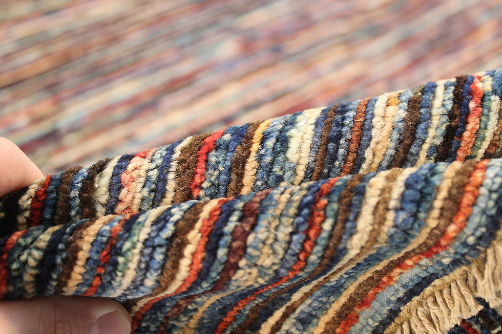 Thumbnail: 3x5 ft Stripes Gabbeh Area Rug, Multicolor Hand-knotted Afghan Rug, Abstract Des