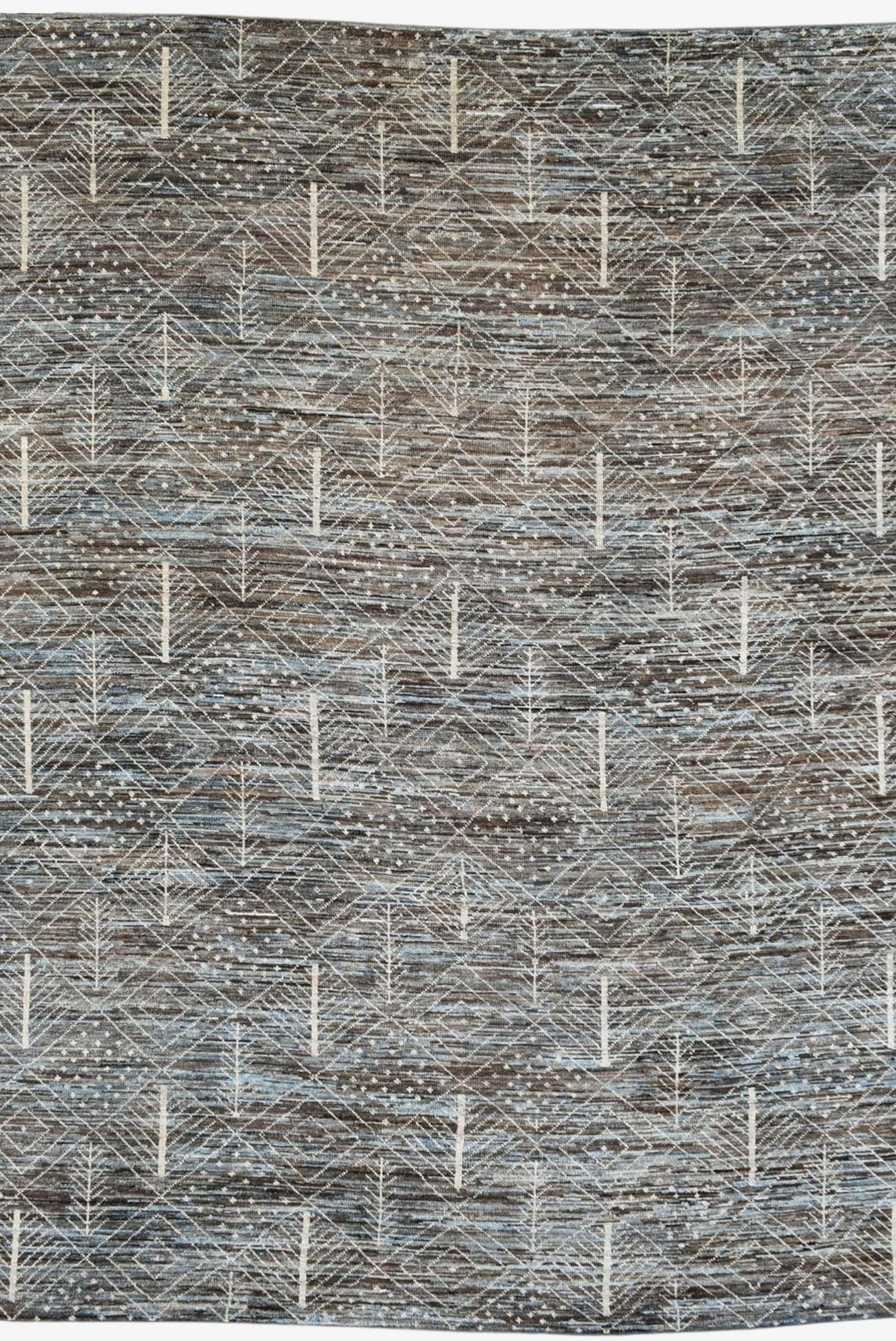 10x14 Moroccan Wool Veg Dye Rug, Handmade Shaggy Beni Rug, Blue Afghan Berber Ru