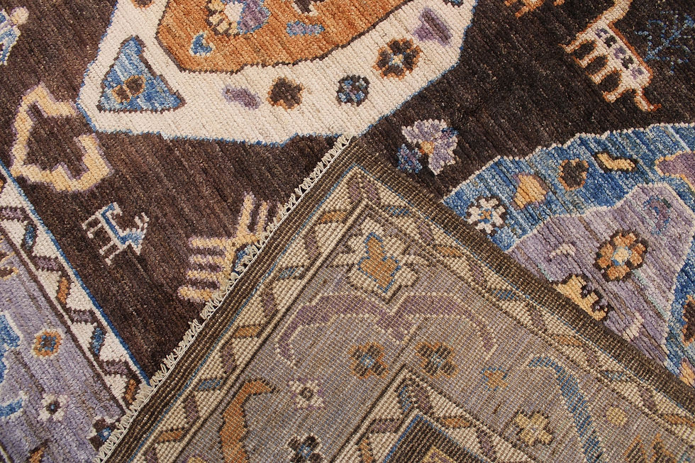 Thumbnail: 6x9 ft Turkish Oushak Rug, Colorful Oriental Floral Designs, Tribal Patterns, Br