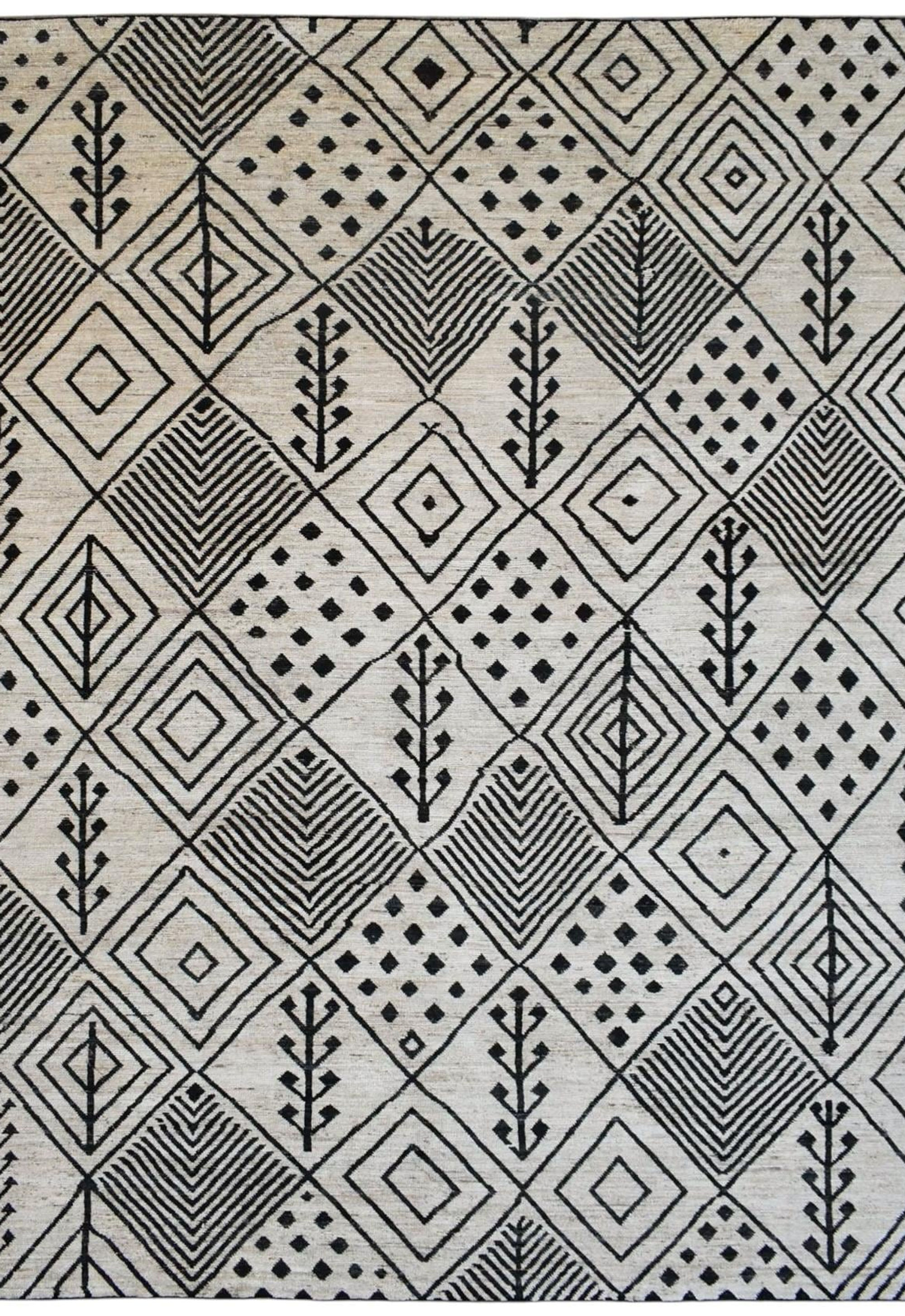 12x15 ft Large Moroccan Area Rug - Beige Beni Tribal Rug - Afghan Wool Veg Dye R