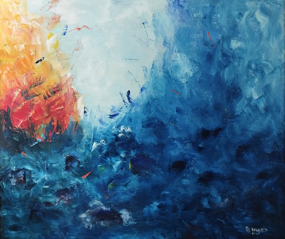 Óleo sobre tela
70x80
2025
Nesta tela, busquei transmitir leveza e alegria por meio de elementos essenciais à vida no planeta.
Cada um deles tem sua importância única, sem que nenhum se sobreponha aos demais:
- Fogo - Símbolo de poder, força e motivação.
- Água - Representa crescimento e fertilidade.
- Ar - O Sopro da Vida, essencial para a existência.
A harmonia entre esses elementos é o que dá sentido a energia que move o universo.