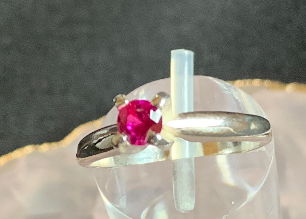 Thumbnail: Vibrant Red Ruby Sterling Silver Solitaire ring