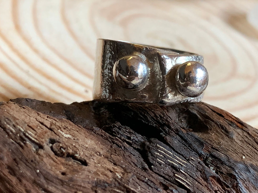 Thumbnail: Reticulated Sterling Silver statement ring