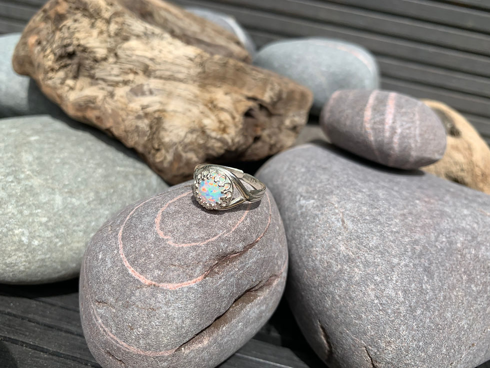Thumbnail: Sterling silver Opal adjustable ring