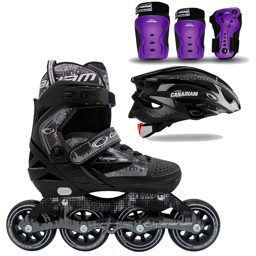 Miniatura: Patines Canariam RollerTeam Gris + Kit de protección C2 + Casco Sonic