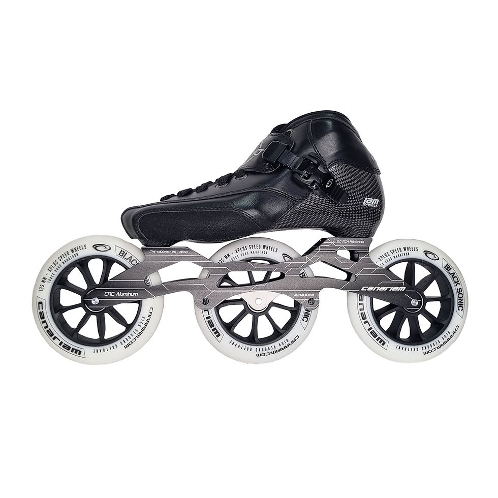 Miniatura: Patines Profesionales Canariam, Bota Crono Negro, Chasis ZX Dual. Rueda de 125mm