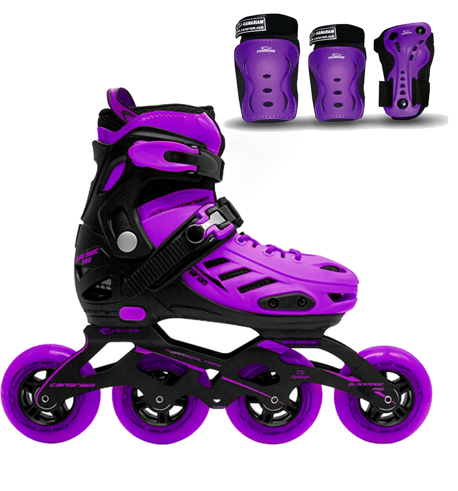 Patines Canariam Blackmagic Pro Plus Morado + Kit de protección