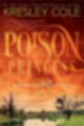 cover features a dramatic, moody landscape bathed in fiery orange and golden tones, suggesting a sunset or post-apocalyptic sky. In the foreground, there is a still body of water reflecting the sky above, surrounded by grassy marshland and scattered, leafless or dying trees. Several black birds fly across the sky, adding a sense of motion and eeriness.