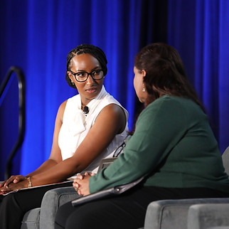 Kelley Moultry speaking at a national healthcare conference