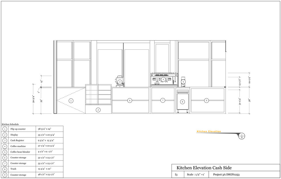 Kitchen elevation - cashier side