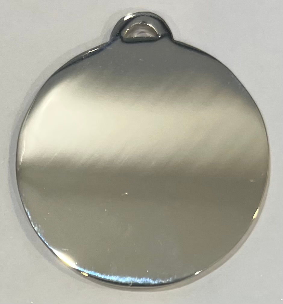 silver disc tag
