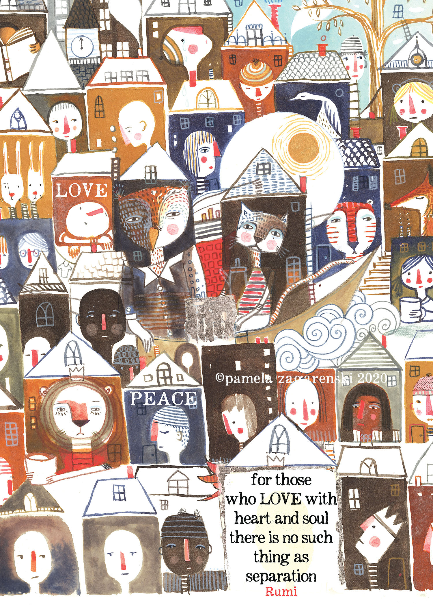 535 Village People Sacredbee Greeting Card