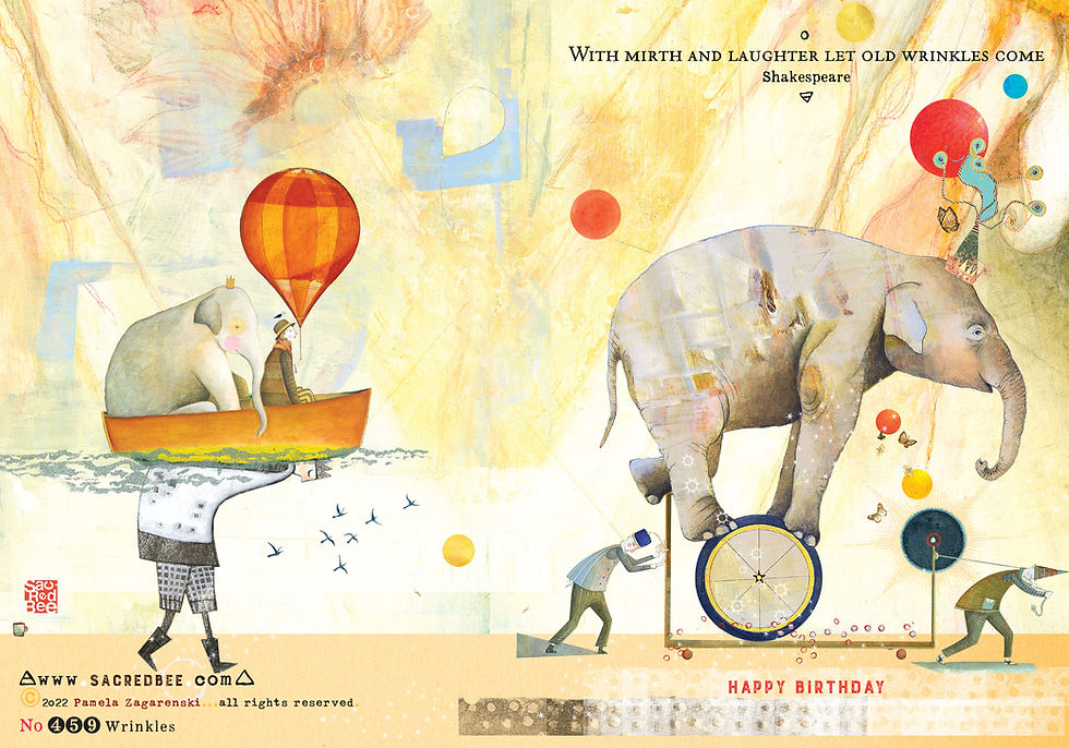 Thumbnail: Sacredbee Birthday card Shakespeare quote about wrinkles