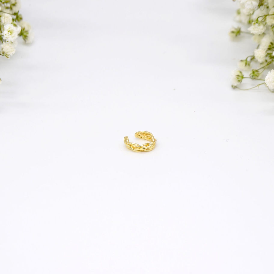 Orecchino Artigianale Etnico Udaipur Oro Giallo vista dall'alto