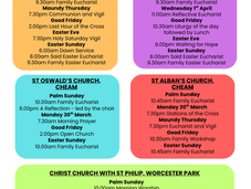 Palm Sunday, Holy Week and Easter Day services - Cheam, Worcester Park and Belmont