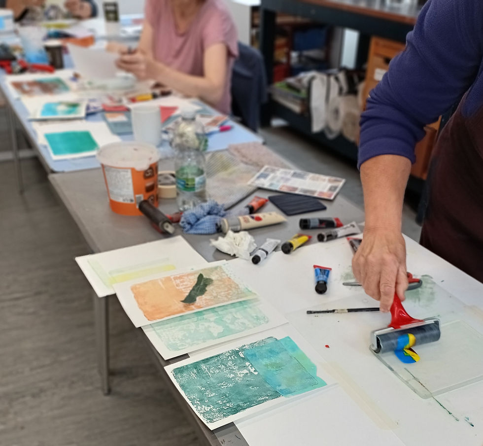Thumbnail: WORKSHOP - Gelli Plate Printmaking Introduction, 'Imagined Landscapes'.