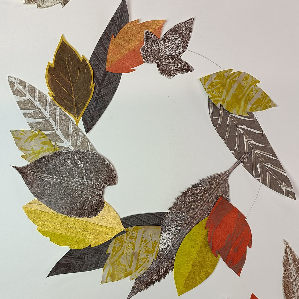Thumbnail: WORKSHOP - Gelli Plate Printing Introduction, 'Festive Leaves & Wreaths.''