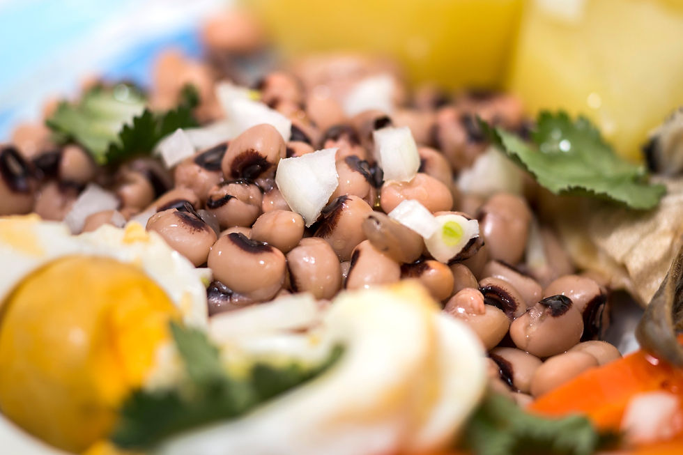 Close up of black-eyed peas meal