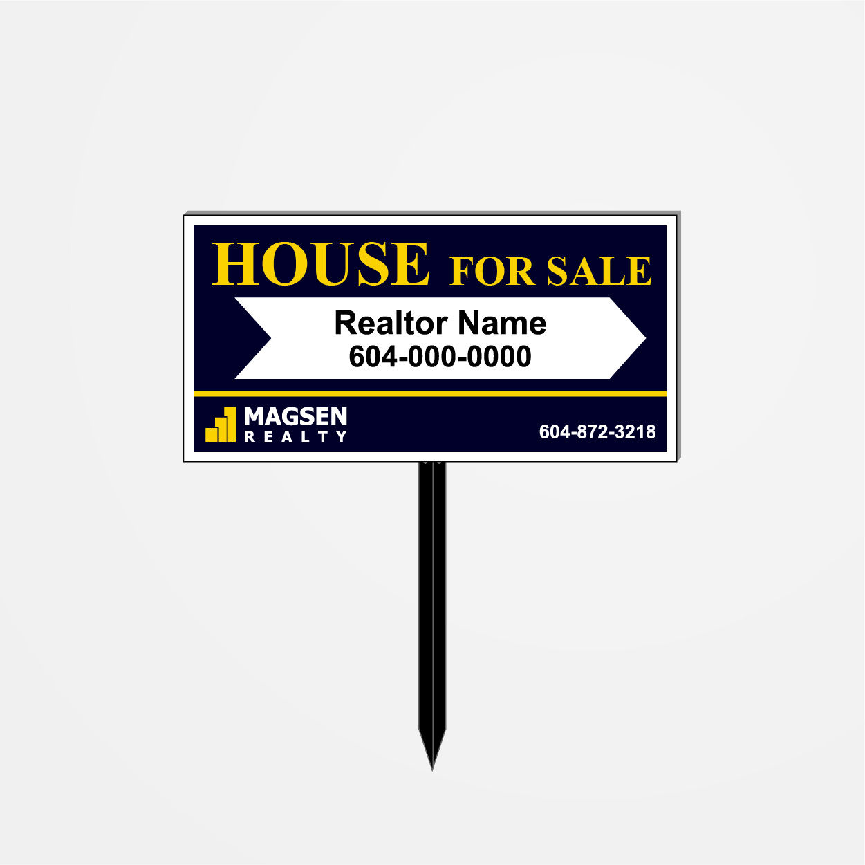 Arrow Sign with Single Metal Stake