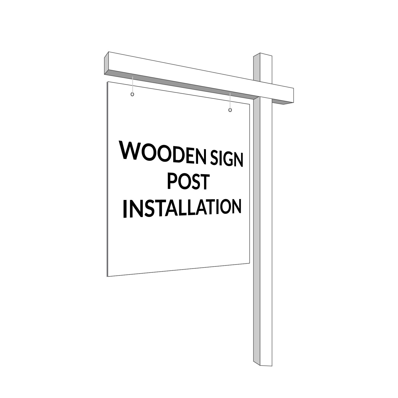 A Wooden Sign Post Installation