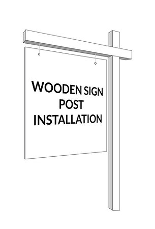 A Wooden Sign Post Installation