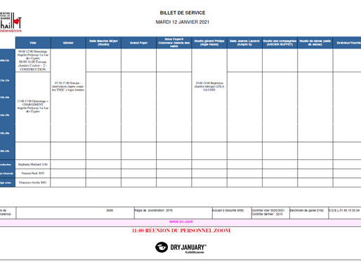 Billet de service 12 janvier 2021 - Zoom ensemble