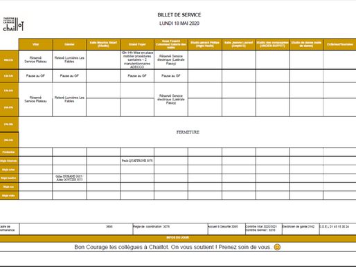 BILLET DE SERVICE Lundi 18 Mai 2020 - Reprise