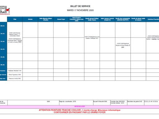 Billet de service 17 novembre 2020 - Bouge ton body pour la culture
