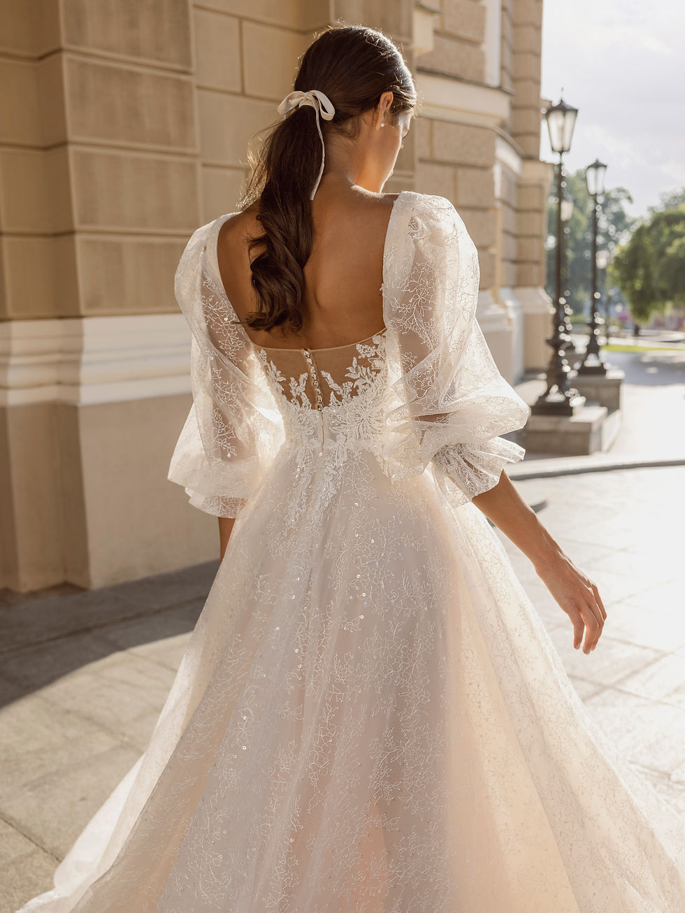 Thumbnail: A line puff long sleeve princess dress