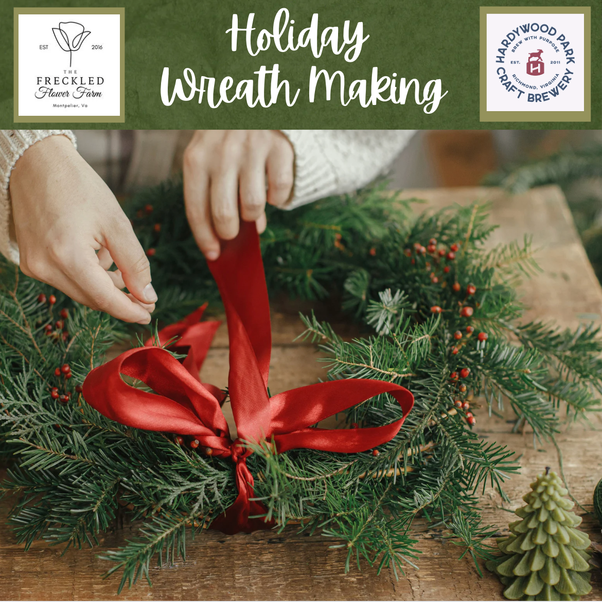 Holiday Wreath Making: Thurs., Dec. 3rd, 6pm @ Hardywood RVA