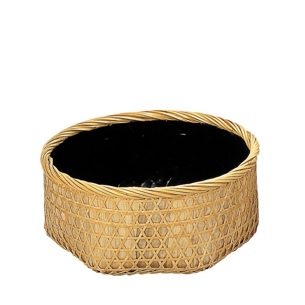 和田菁竺作の炉用 唐筆篭(又玅斎写)は、安定した形状と風格ある仕立てが特徴の炉用炭斗です。