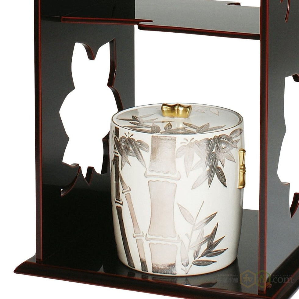 仁清写水指には御室窯作の銀竹文様入りがあり、涼感ある上品な一品です。