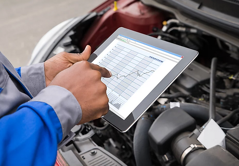 A car being diagnosed