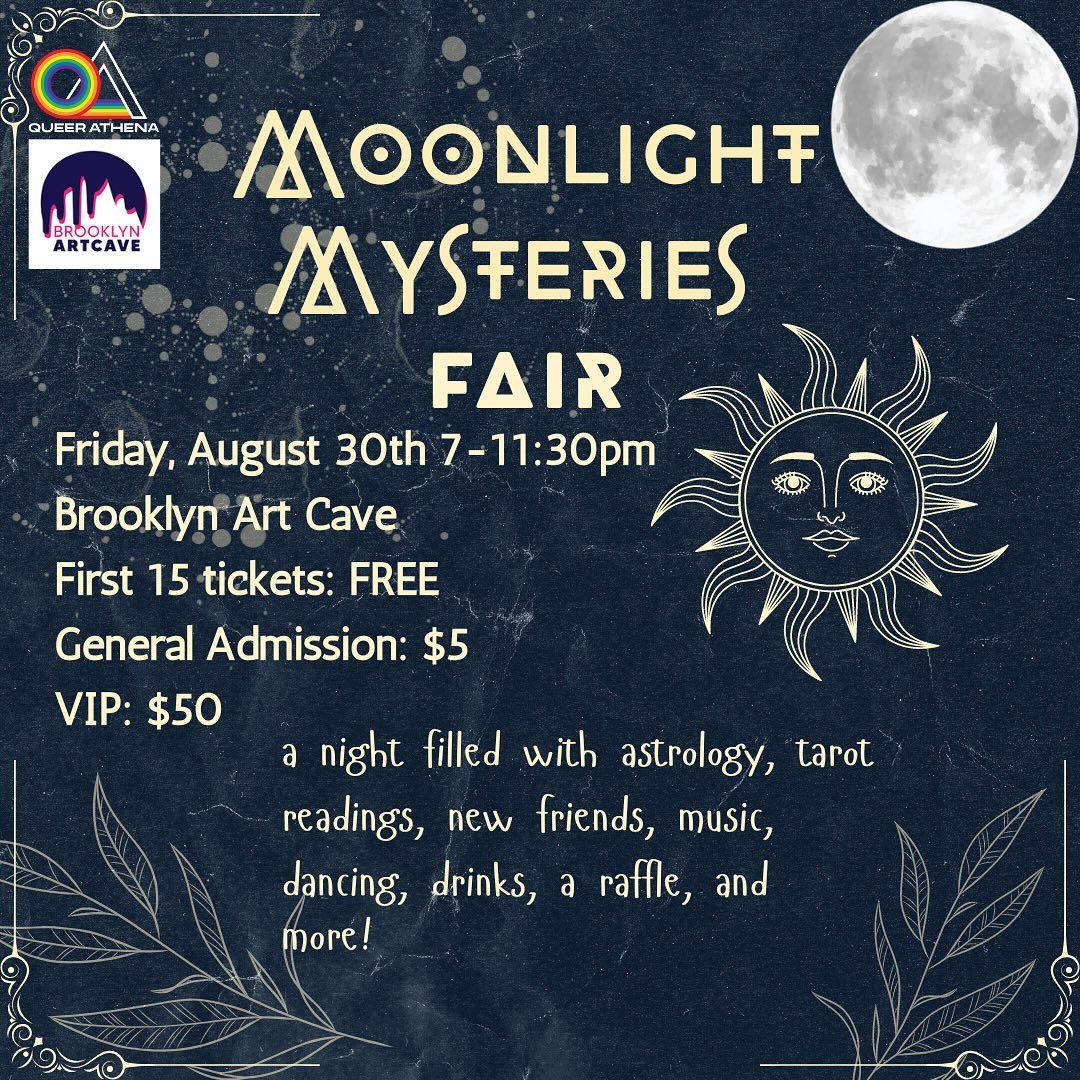 Enchanting fair with astrology, tarot readings, music, dancing, drinks, and a lively raffle for all to enjoy.