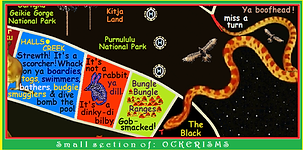 Enlarged section of Ockerisms game at the Bungle Bungle Ranges