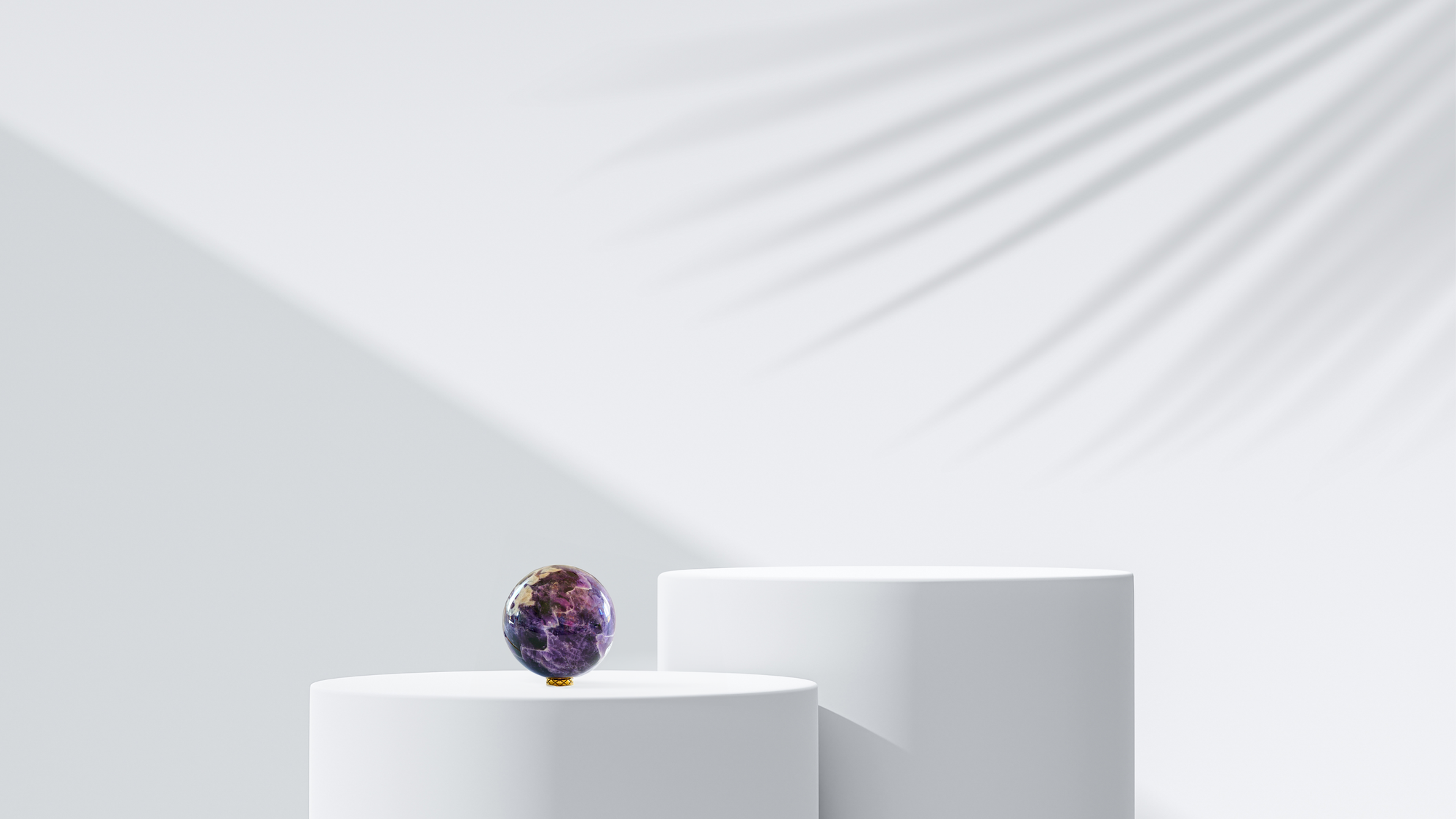Wunderschönen Chevron Amethyst Kugel mit Blume